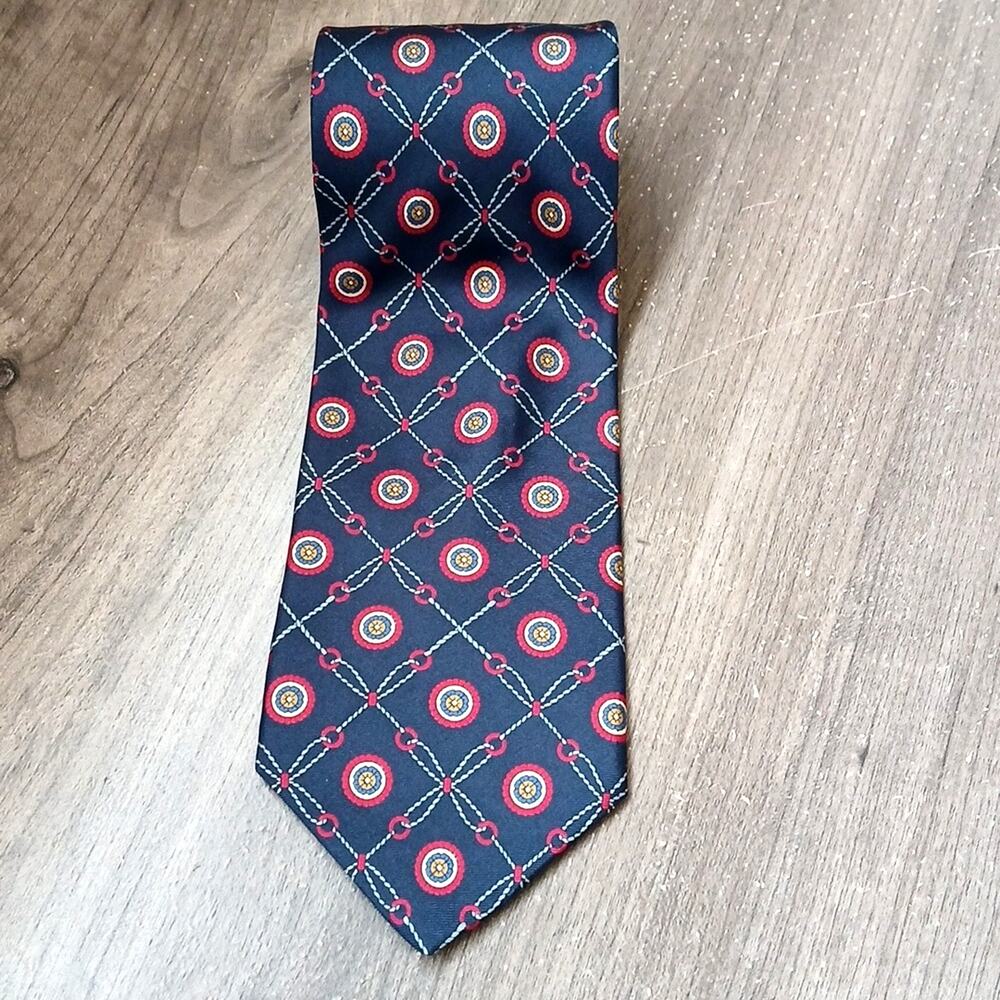 Boston Traders Nautical Print 100% Silk Tie